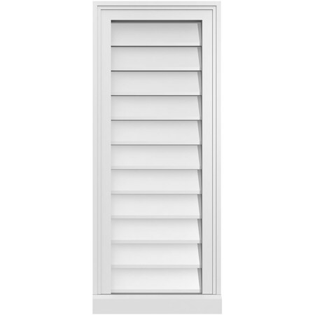 Ekena Millwork Vertical Surface Mount PVC Gable Vent w/ 2"W x 2"H , Brickmould Sill Frame, 14"W x 34"H GVPVE14X3403SN